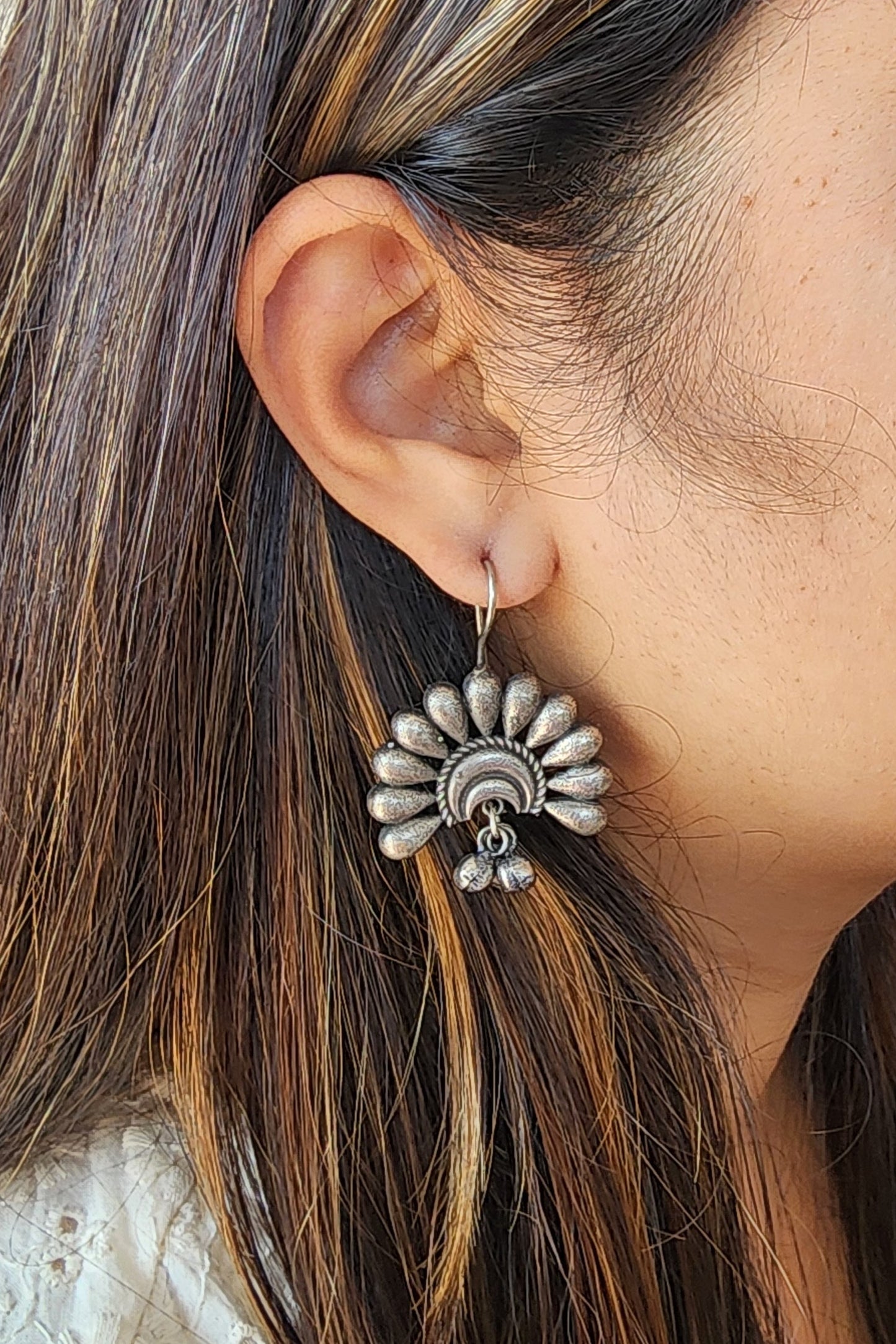 BALAMANI-Boho German Oxidised Drop Earring