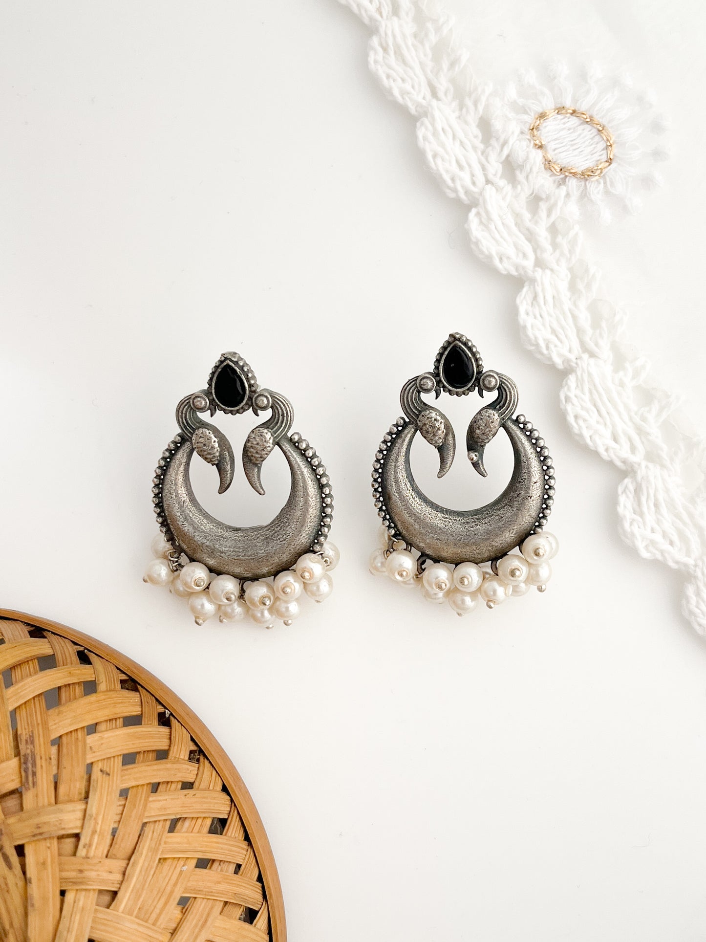 Aasawari - Chand Bali Studs With Moti