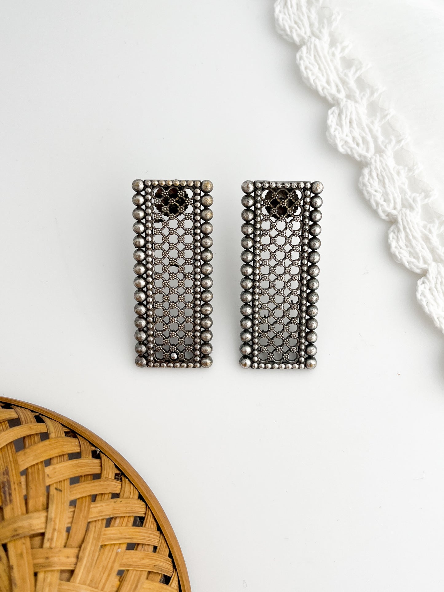 Abhimaya -German Silver Block Studs