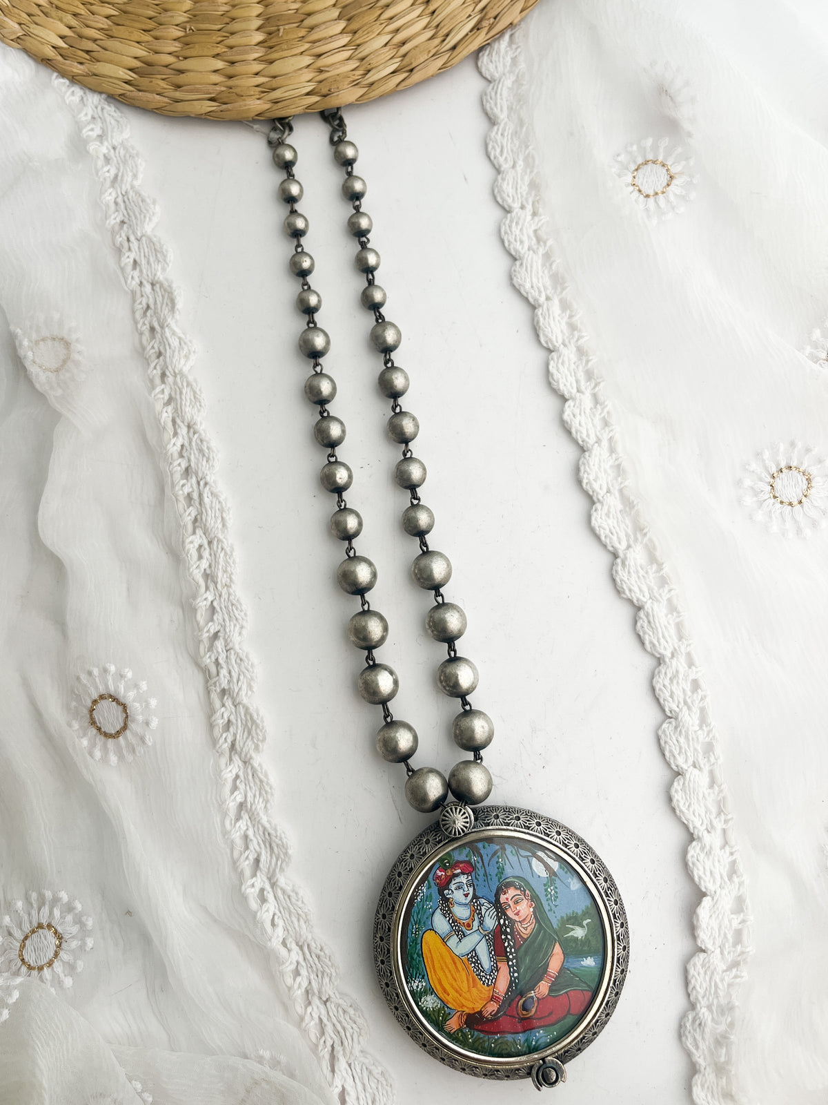 ANAMIKA- Brass With Silver Plating Bangle Locket Radheshyam