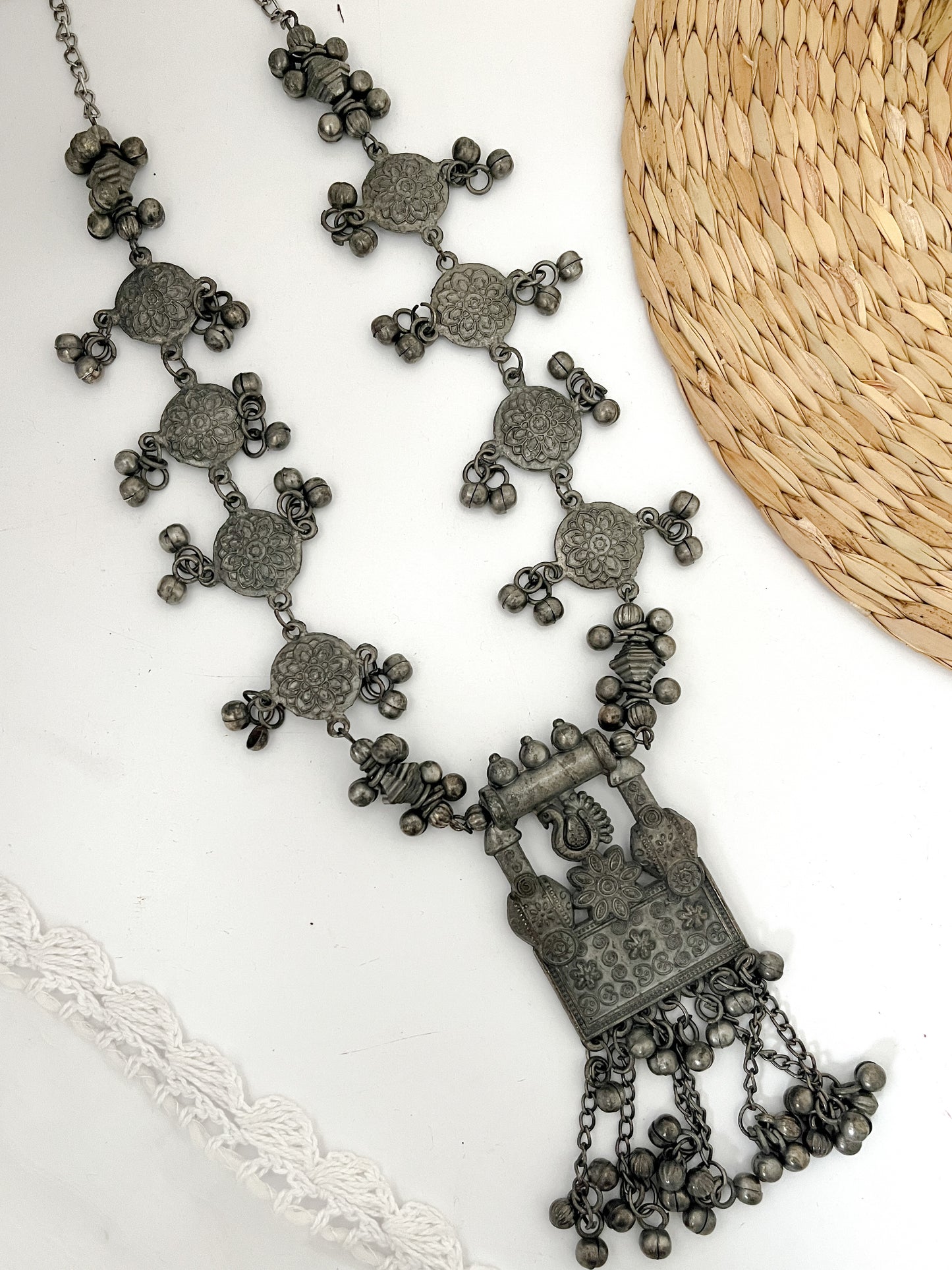 ARADHANA - Light Weight Black Polish Mix Metal Neckpiece