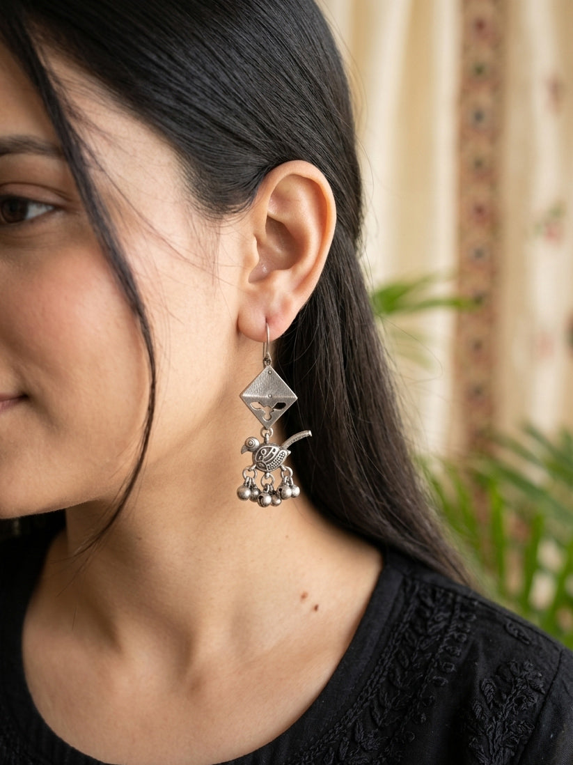 AVAMIVA - German Silver Ghungroo Dangler