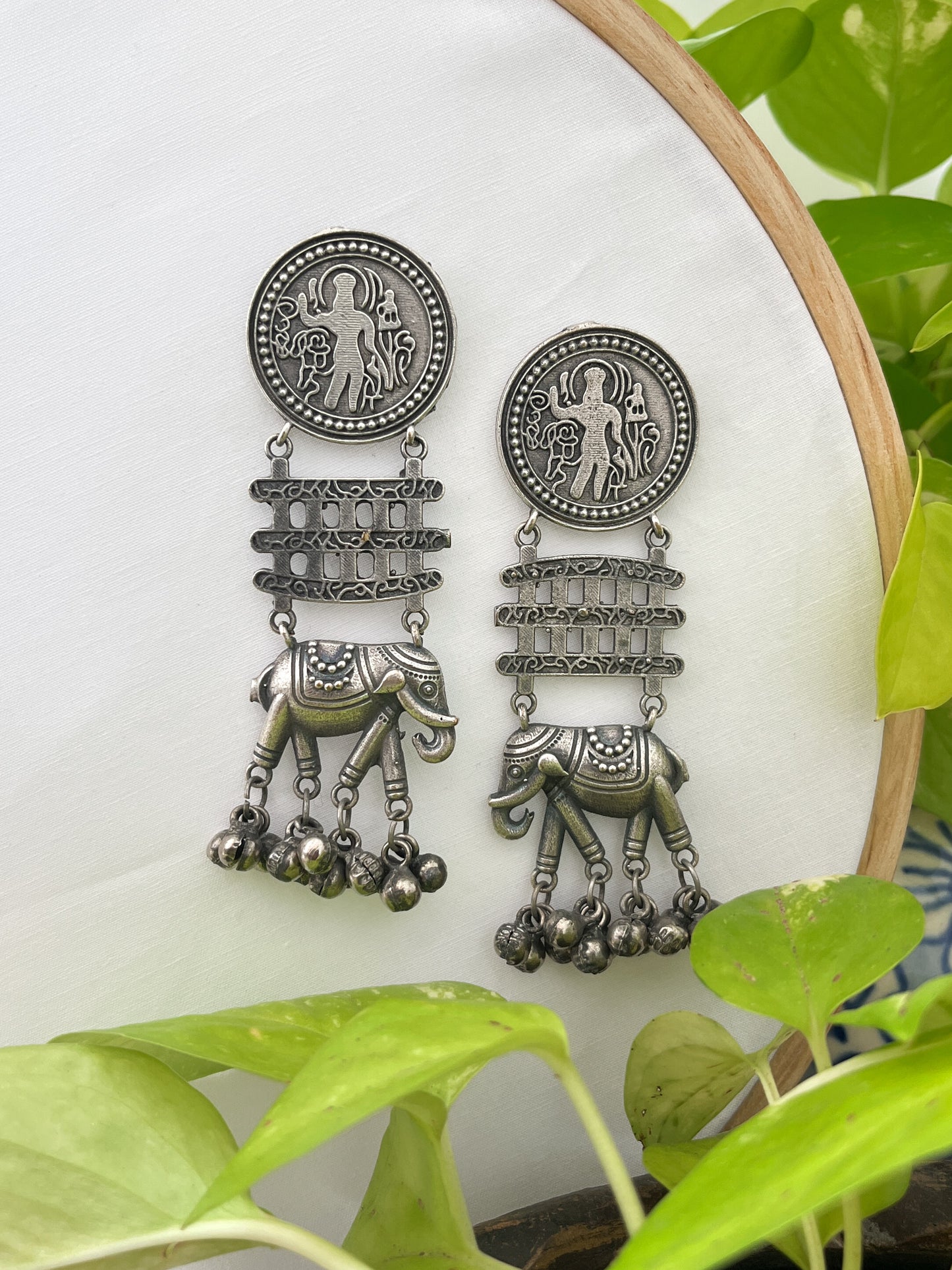 Boho - German Silver Elephant Dangler