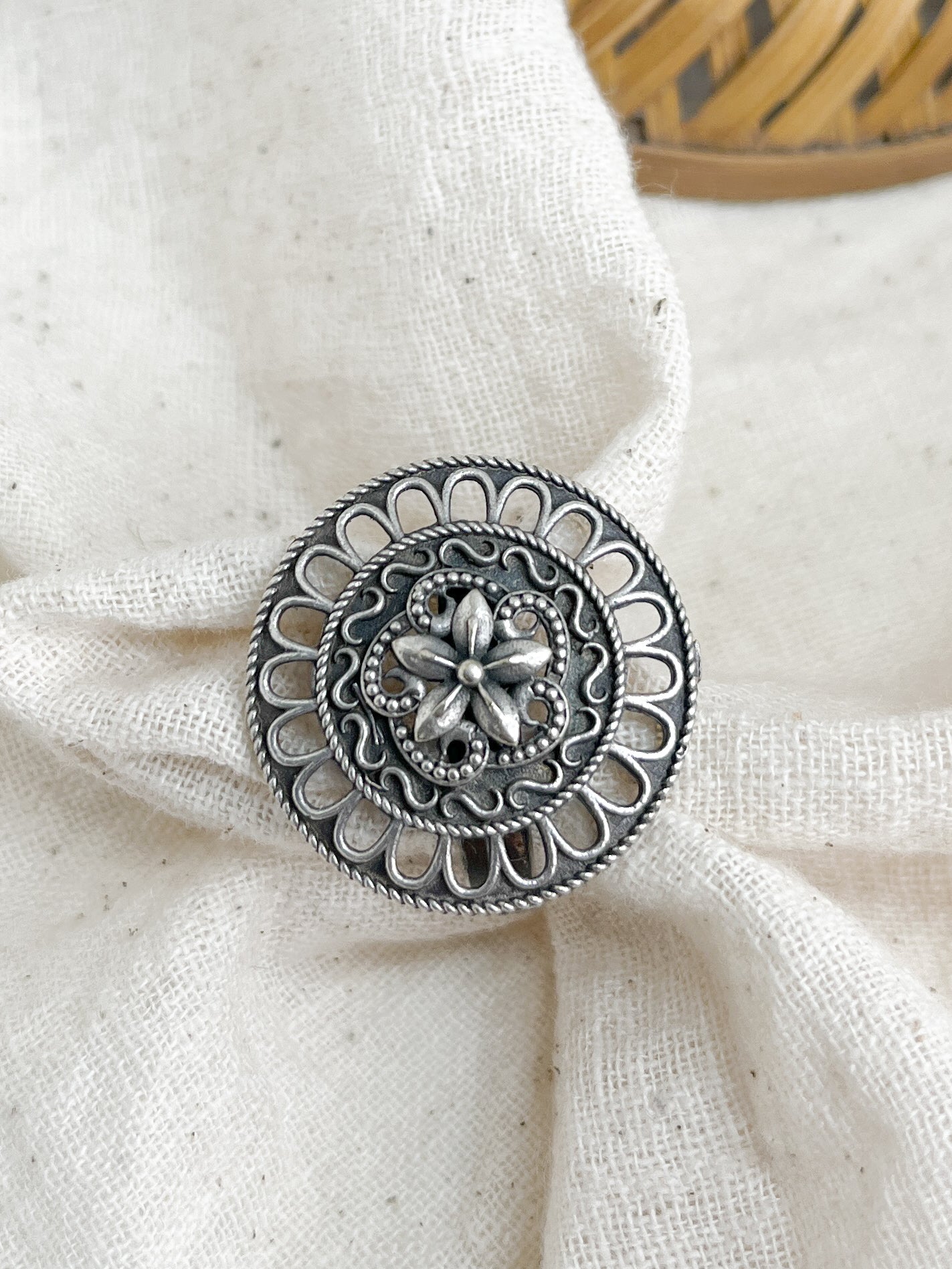 Chitra Silver Oxidized Ring