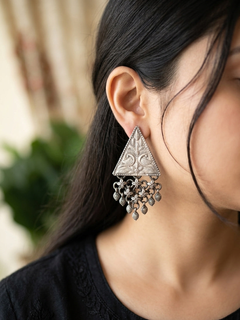 GAATHA- Brass German Silver Triangle Jaal Dangler