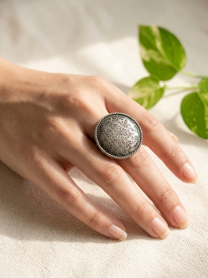 GAZHAL - Silver Plated Brass Ring