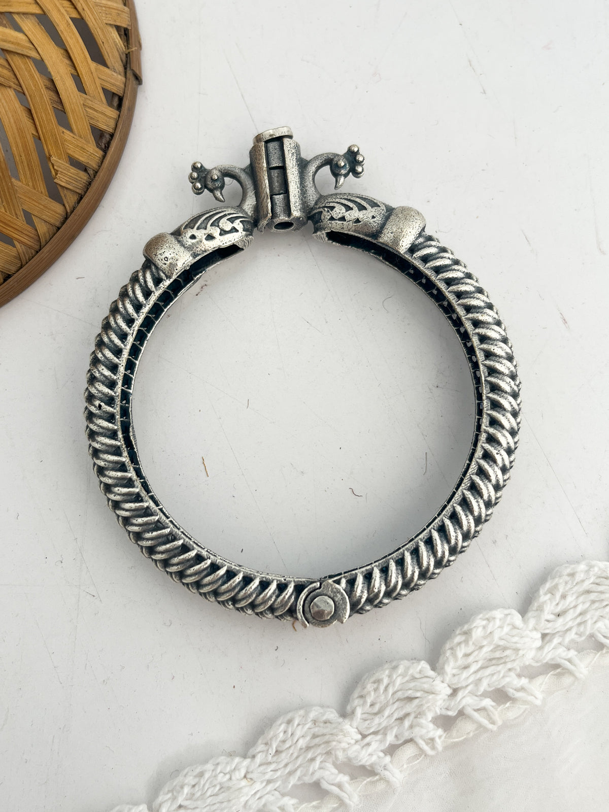 MOR - Brass Kada Bangle With Silver Plating