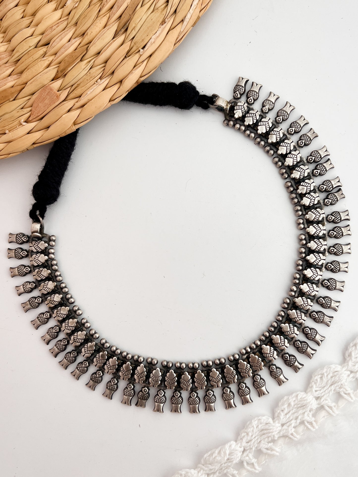 MRIDHINI - German Silver Neckpiece.