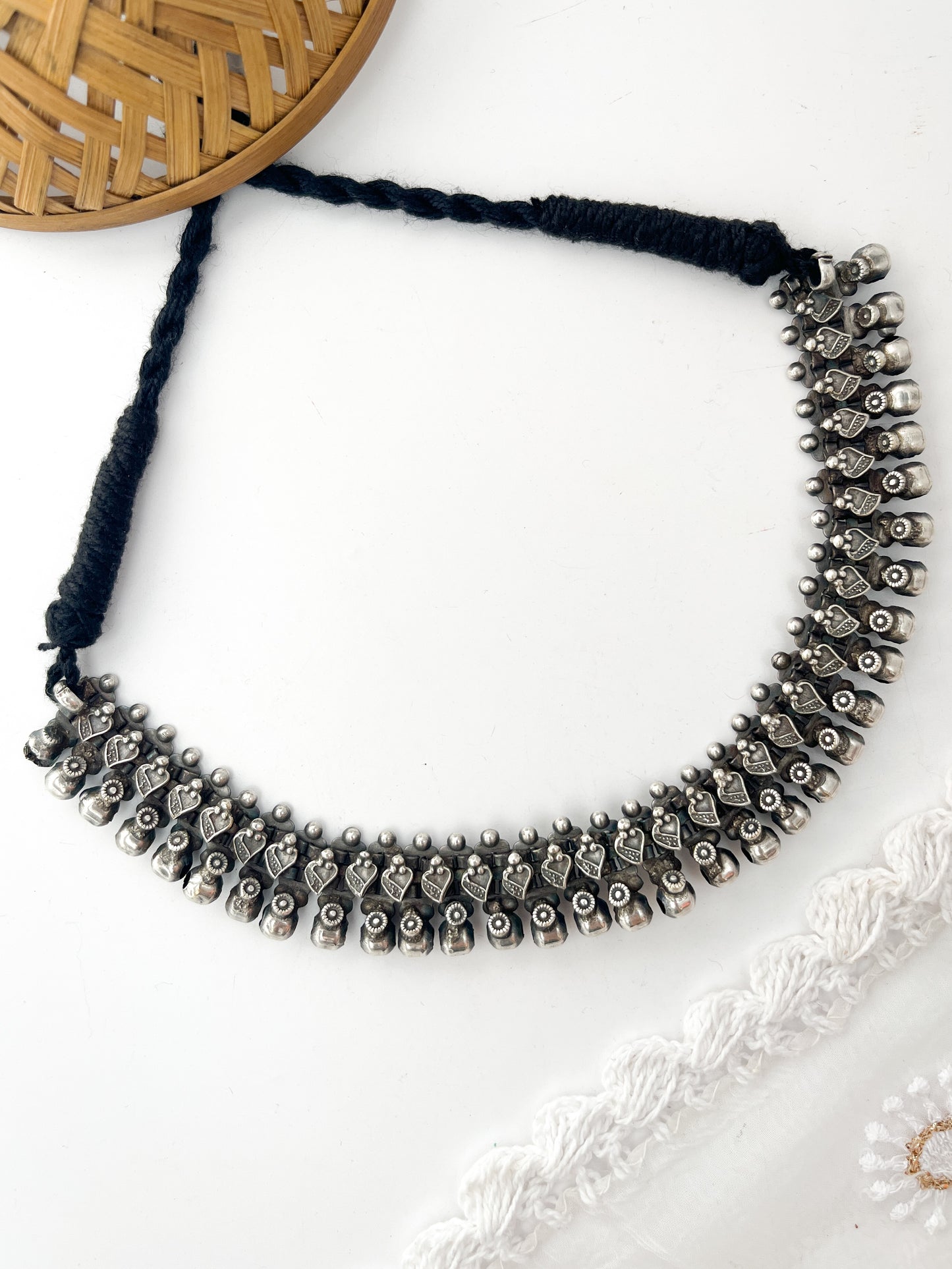 KALINDI- Brass With Silver Plating Chocker Neckpiece