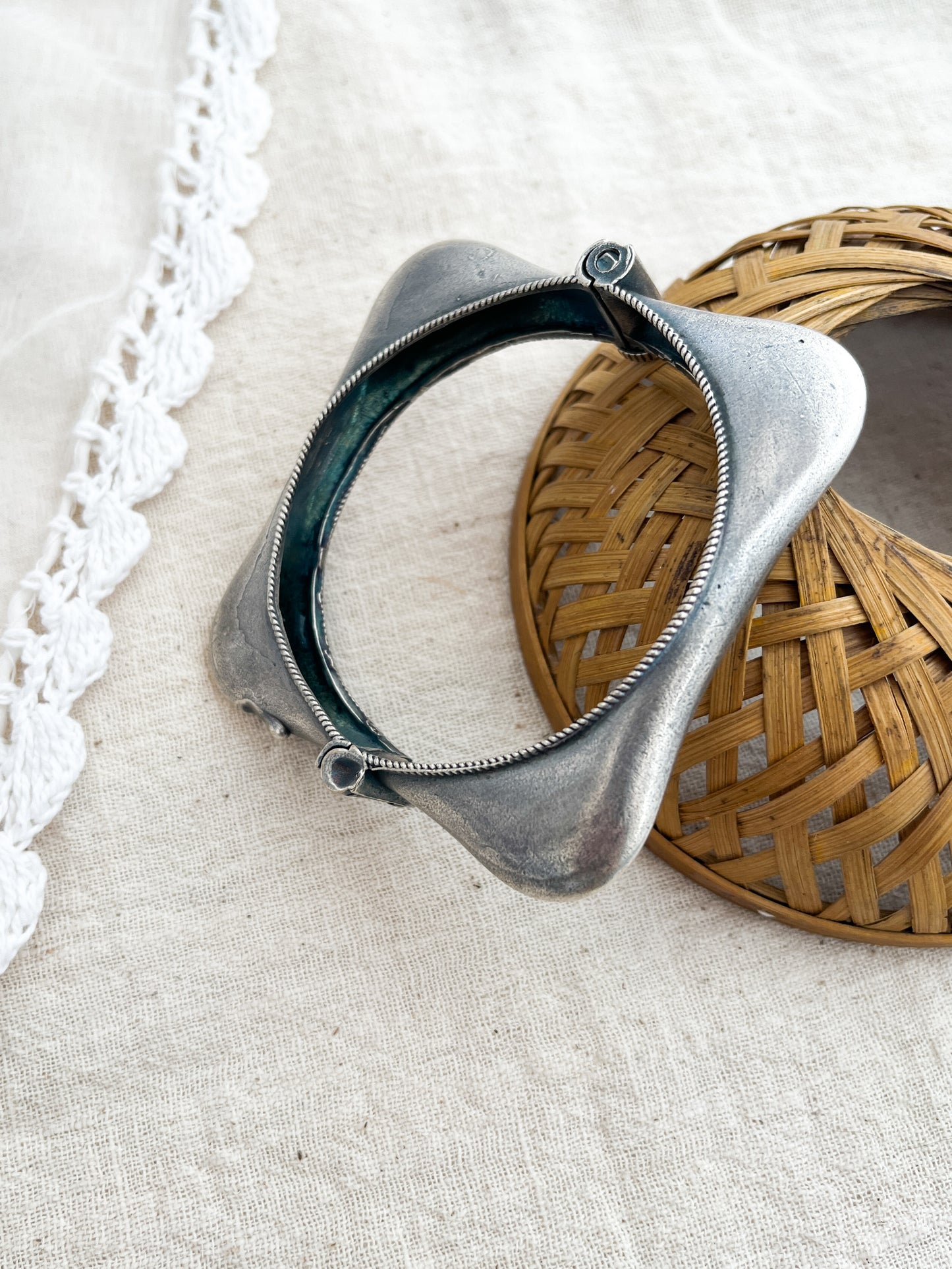 Kiara - German Silver Rounded Square Bangle