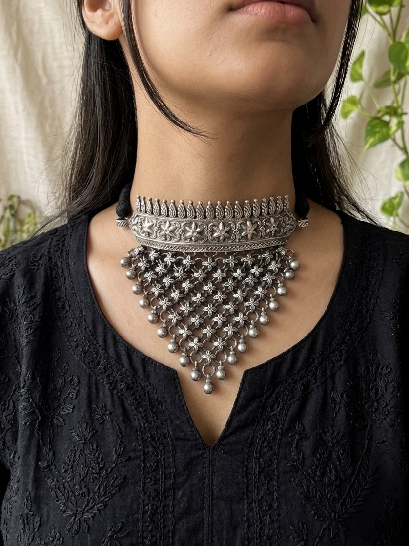 KUSUM - German Silver Chain Chocker