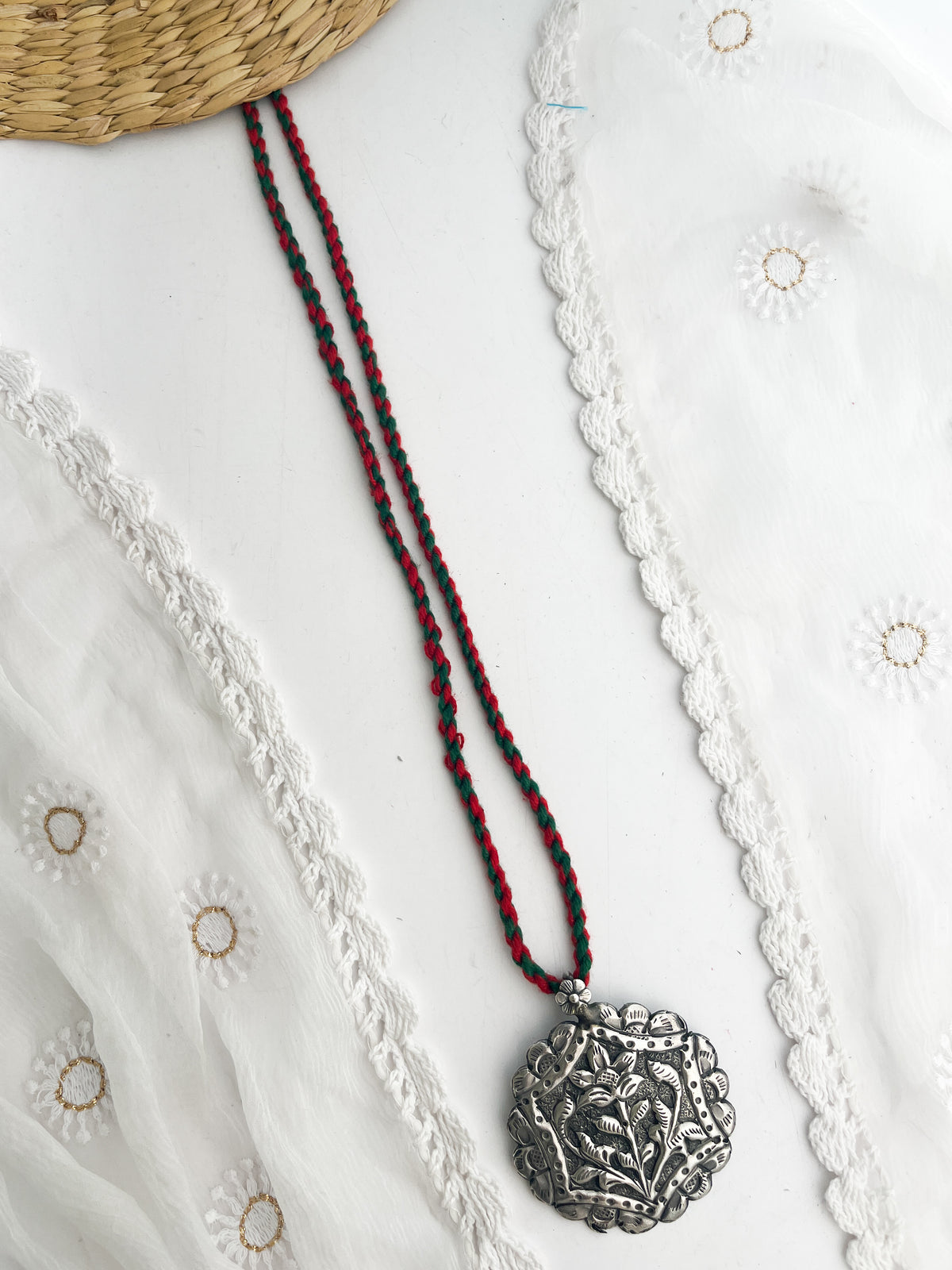MANDIRA - Brass Light Weight Locket With Silver Plating