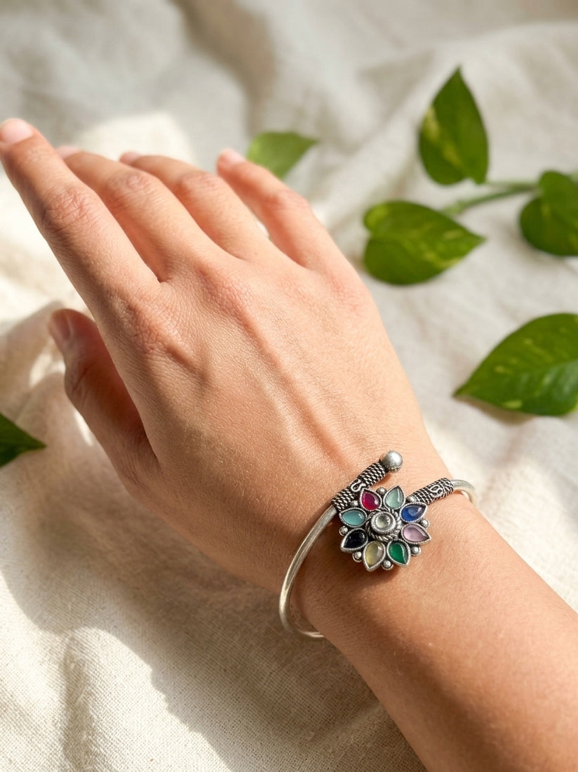 MRIDHINI - German Silver Kada Bracelet Multi