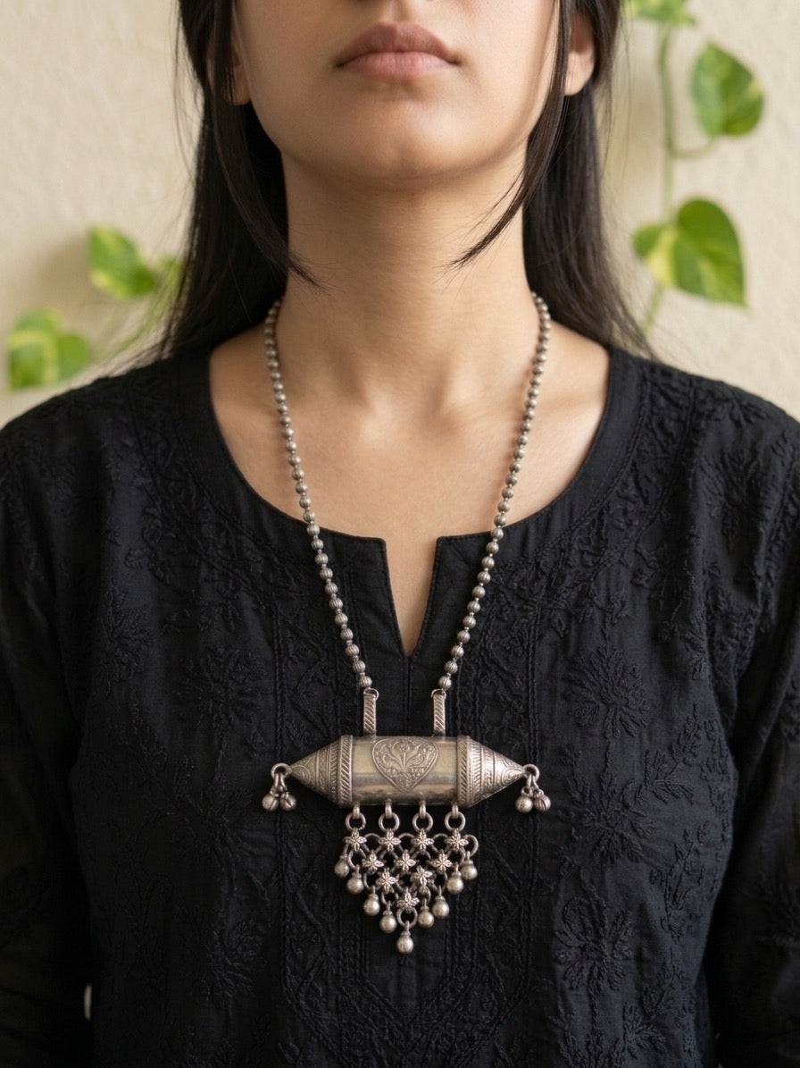 MRUGHA - Silver Plated Brass Long Neckpiece