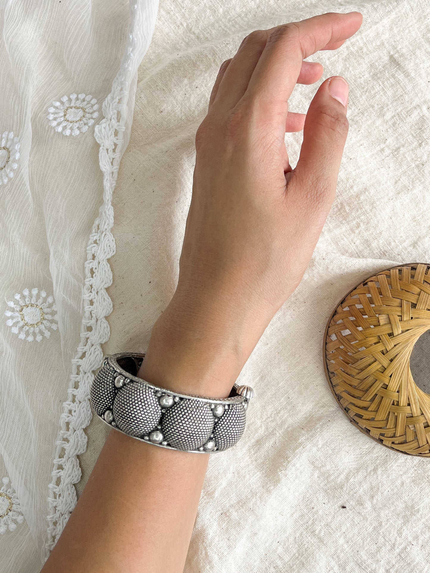 Nandini Silver Oxidized Kada Bangle