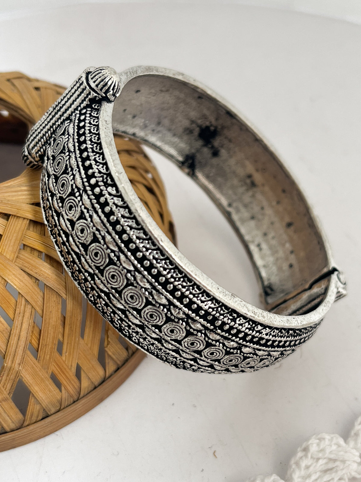 PAWANI - Brass Kada Bangle With Silver Plating