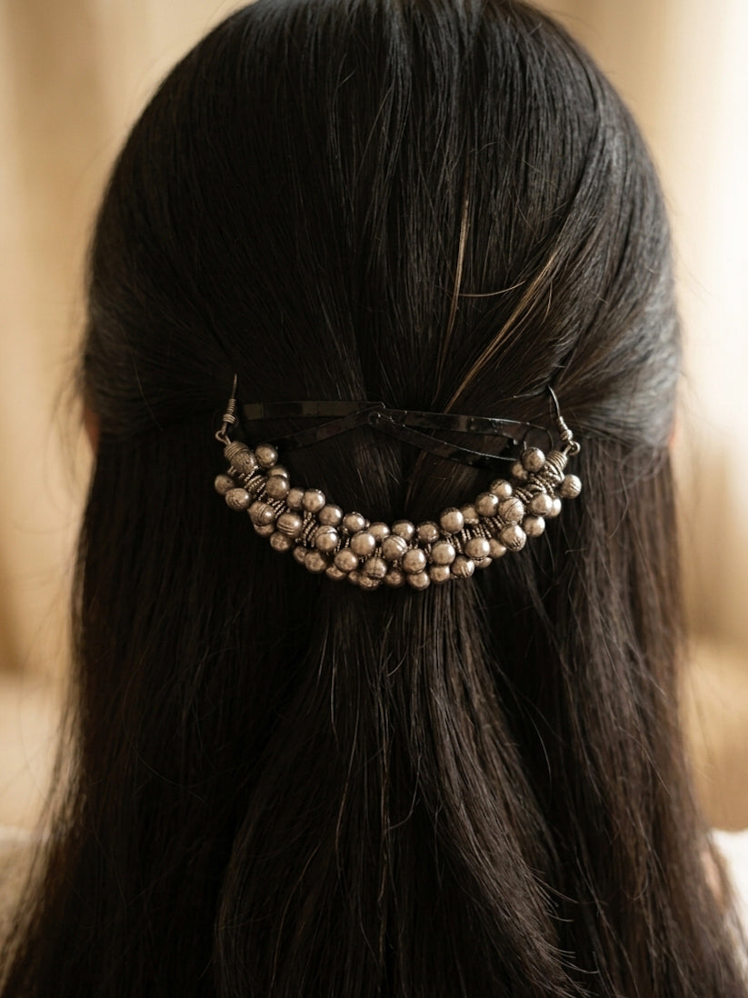 SAVALI- Ghoongru Black Oxidised Hair Accesory