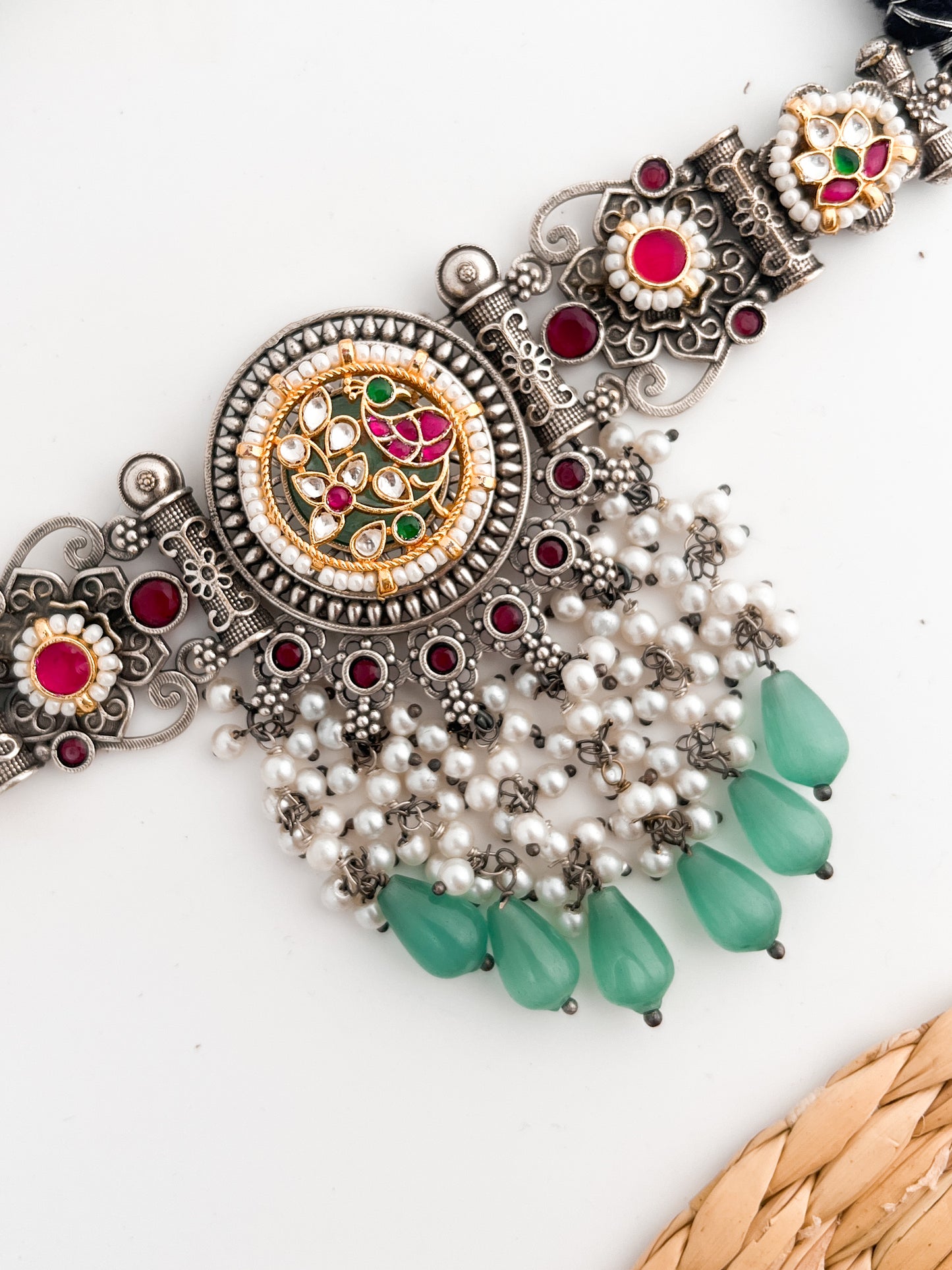 SURABHI - German Silver Chocker With Kundan Work