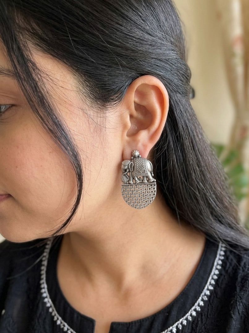 VEDIKA - Silver Plated Brass Stud