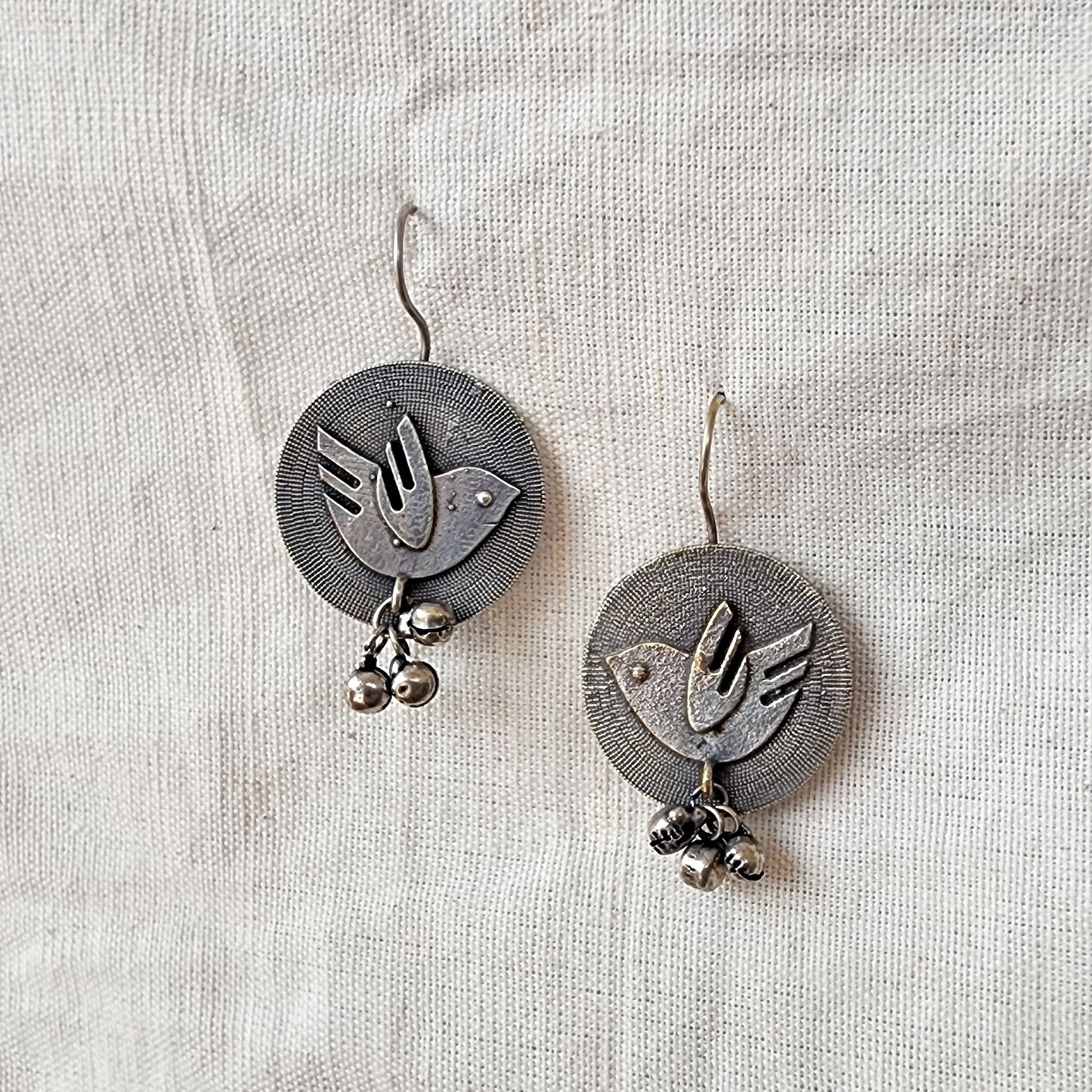 BALAMANI-Silver German Oxidized Drop Earring