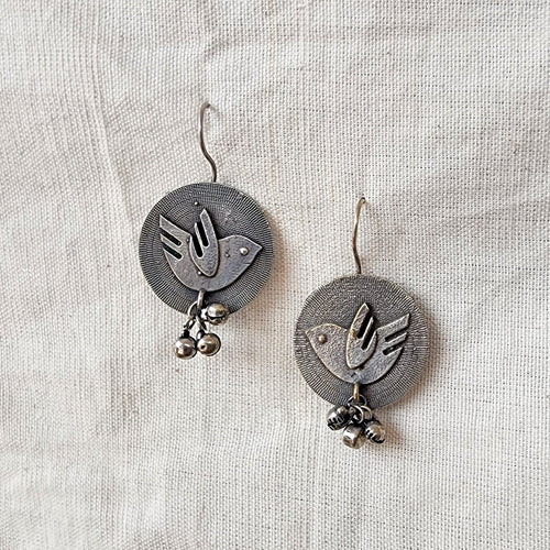 BALAMANI-Silver German Oxidized Drop Earring