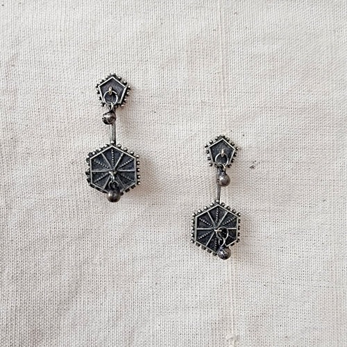 BALAMANI- Silver Ghungroo German Oxidized Earring