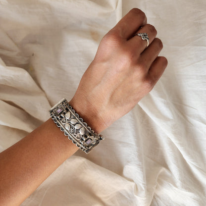 BANGLE-Lavender Stone German Oxidized Bangle