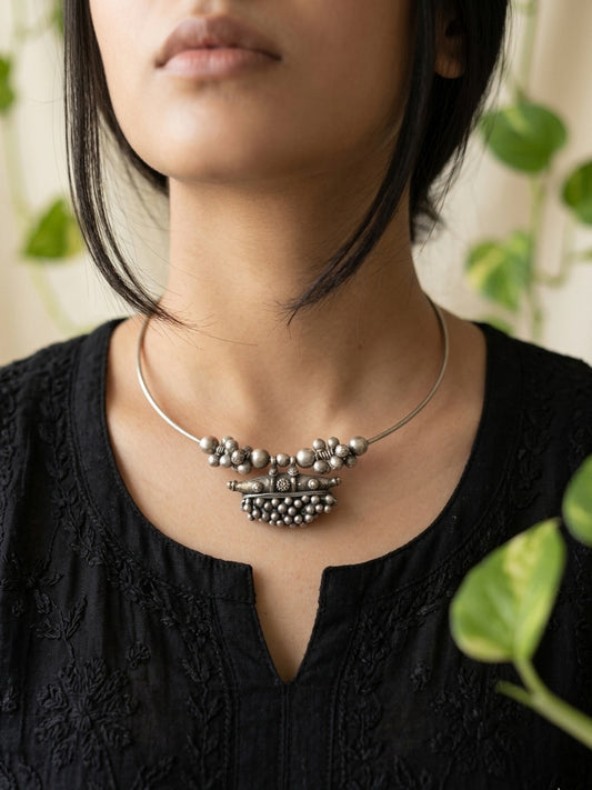 AARISHA - German Silver Ring Pendant Hasli
