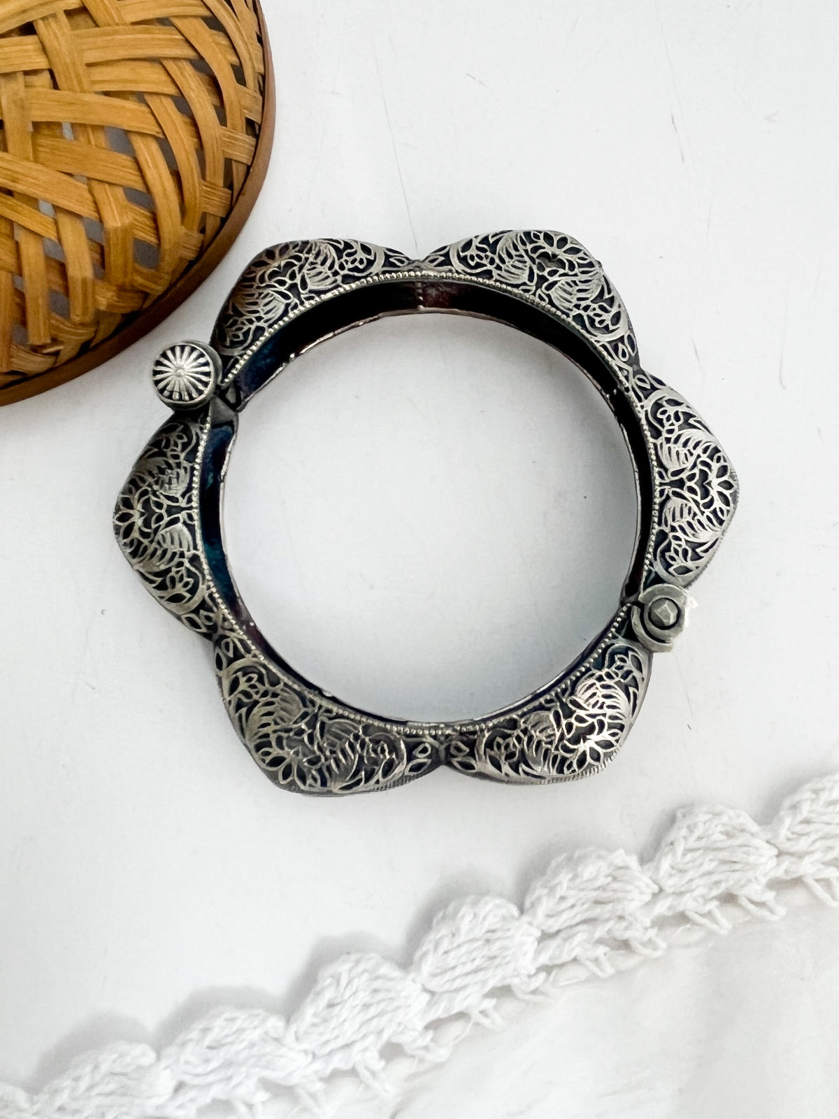 ABHILASHA - Brass Kada Bangle With Silver Plating