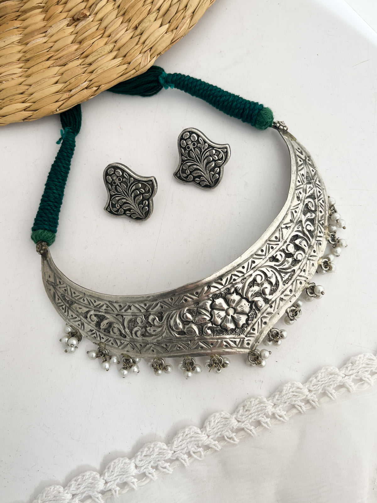 ANAPOORNA - Brass Hasli With Silver Plating