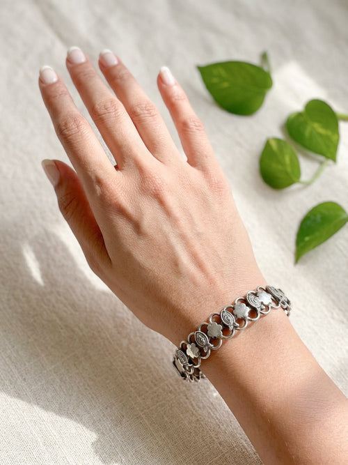 AROHI - Brass Fish And Flower Kada Bracelet