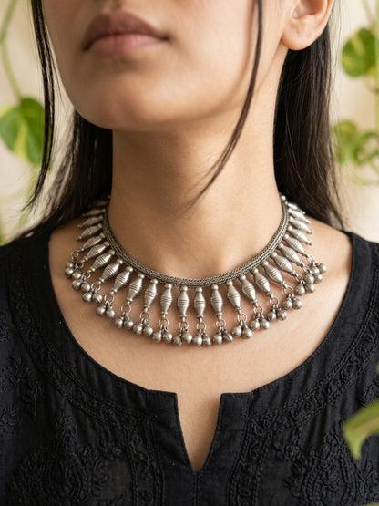 AROHI- Silver Plated Brass Ghungroo Neckpiece