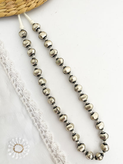 ARU - Brass With Silver Plating  Patwa Neckpiece White