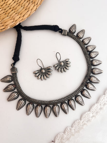 ASWATHI - German Silver Chocker Neckline Neckpiece