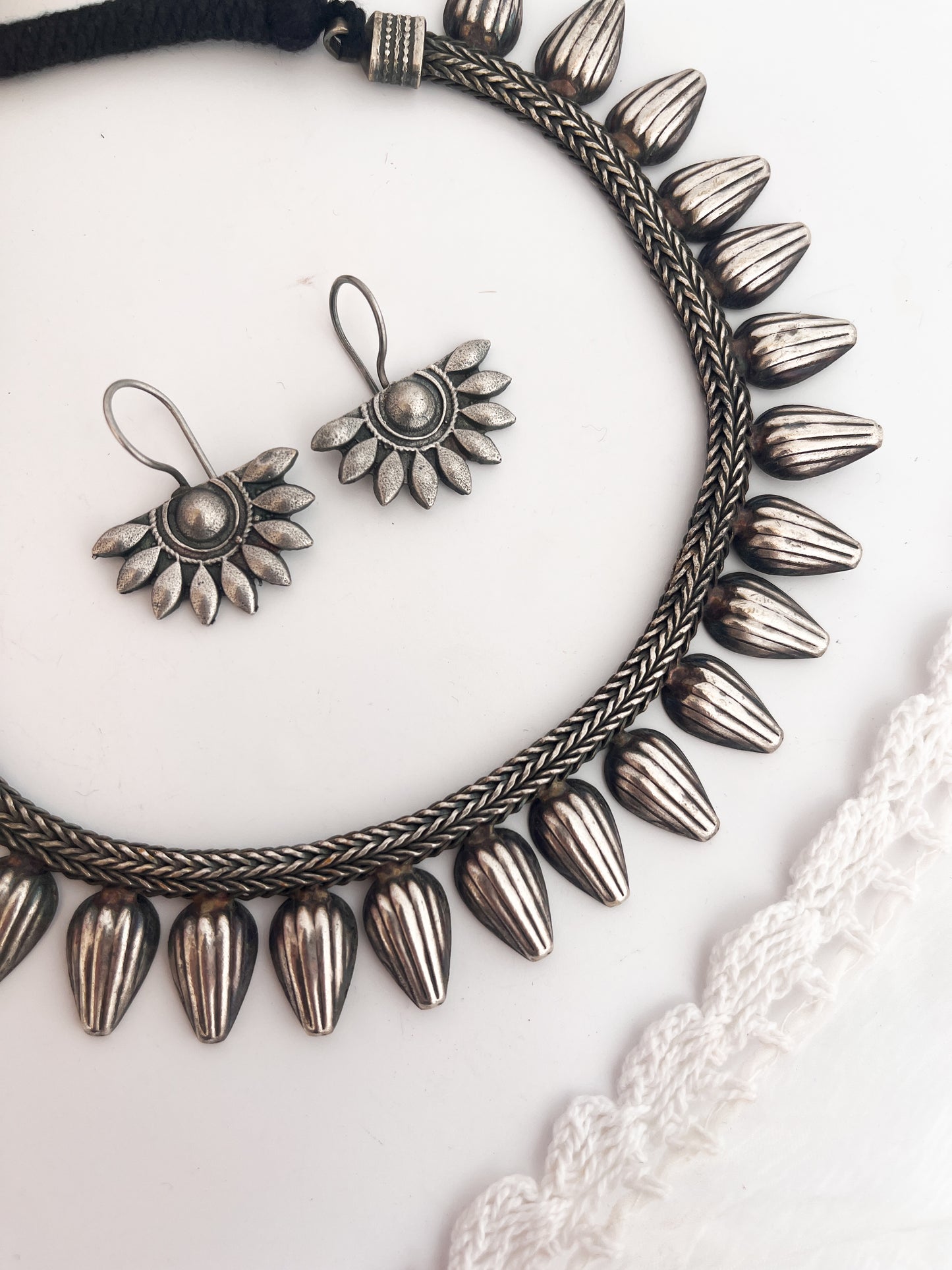 ASWATHI - German Silver Chocker Neckline Neckpiece