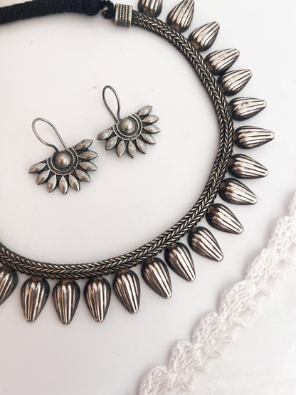ASWATHI - German Silver Chocker Neckline Neckpiece