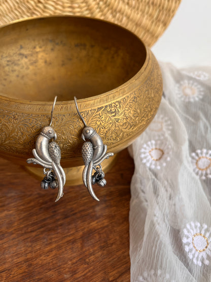 BULBUL- German Silver Bird Earing