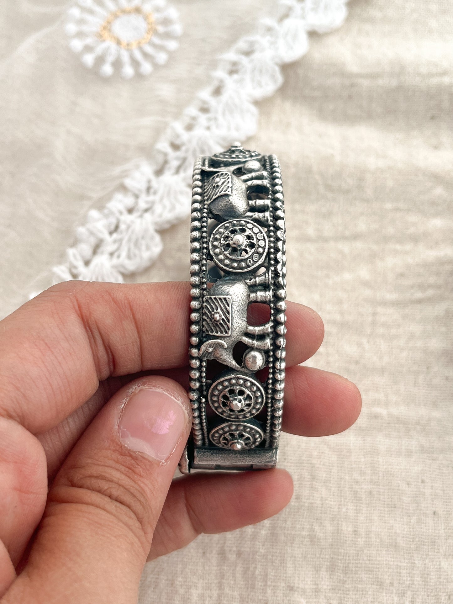 Bhumi - Silver Oxidised Kada