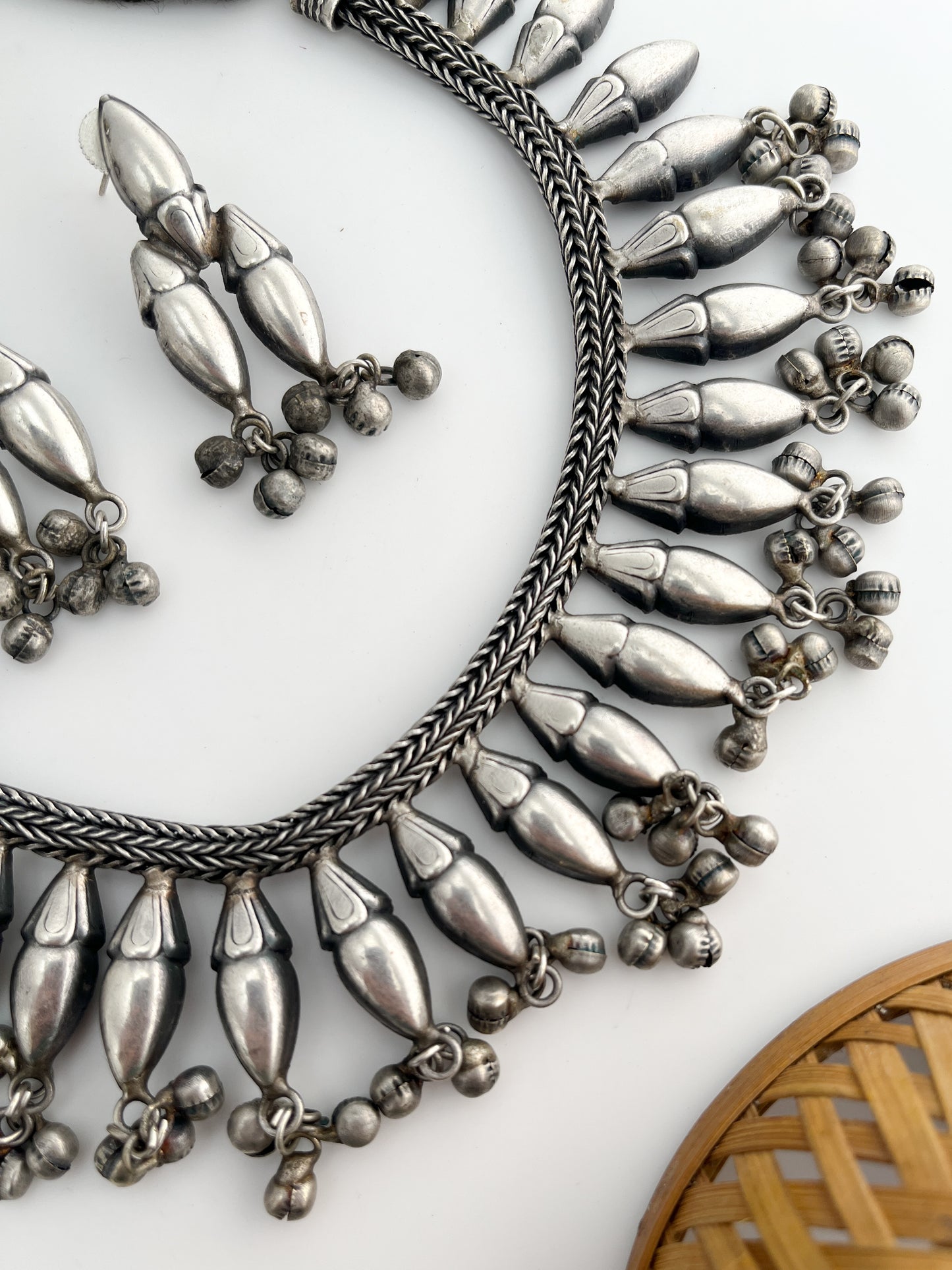 CHANCHALA-Silver Oxidized Necklace Set