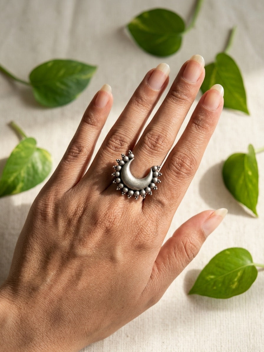 CHAND- Brass Silver Plating Earring