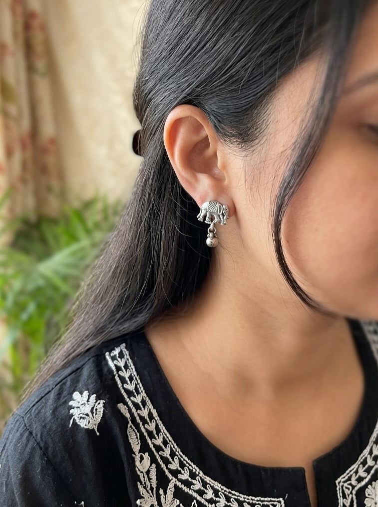 CHOTU HATH- Brass Silver Plated Stud