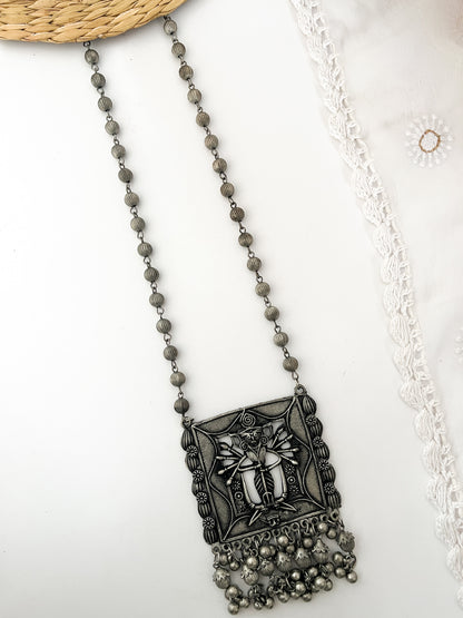DEVIKA - Mix Metal Black Polish Light Weight Long Neckpiece