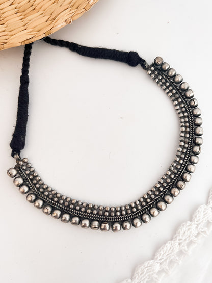 DHRITHI- German Silver Chocker Neckline Neckpiece