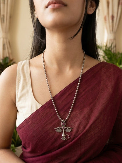 DURGA- Brass With Silver Plating Neckpiece