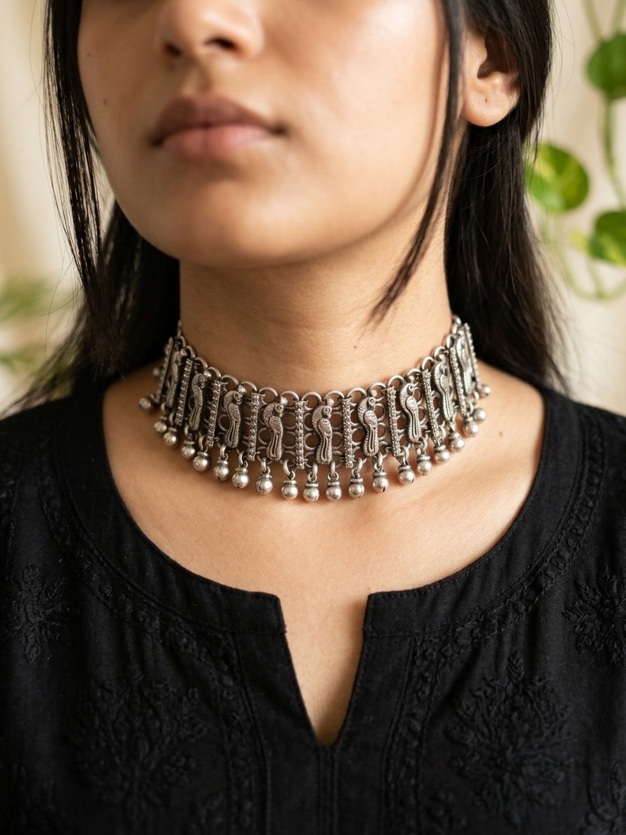 EKTA - Brass Chocker With Silver Plating