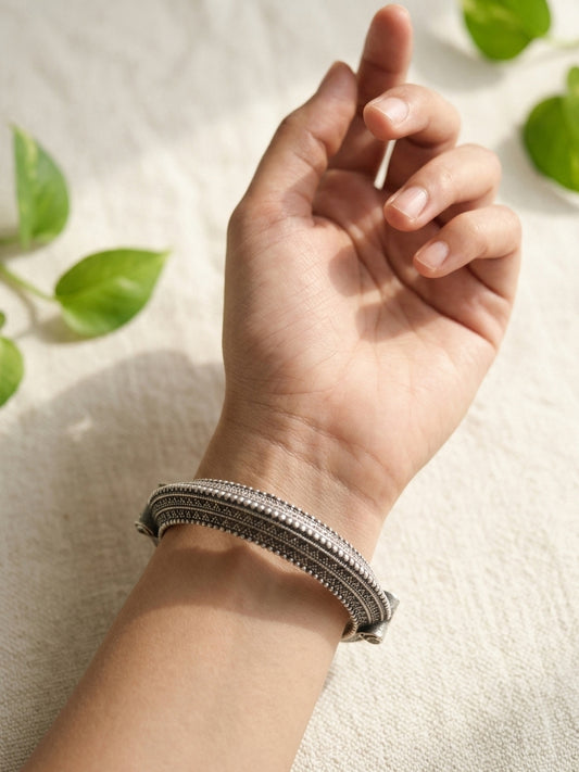 GAZHAL - German Silver Kada Bangle