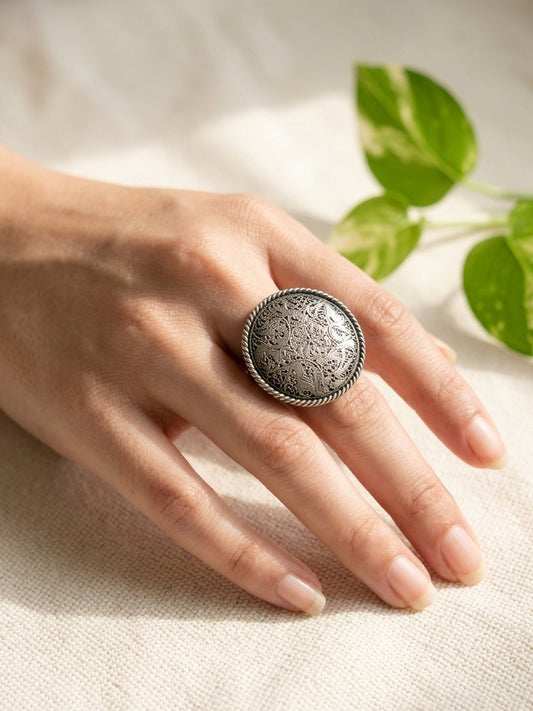 GAZHAL - Silver Plated Brass Ring