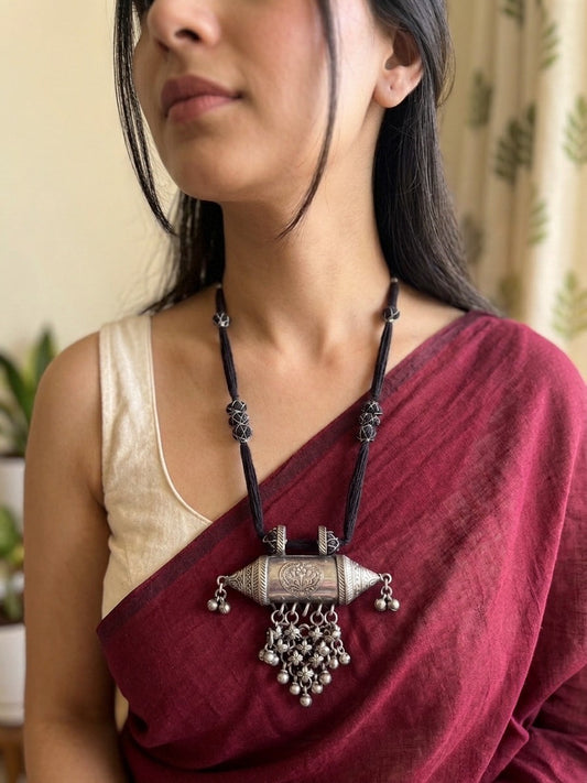 VEDIKA - Brass Pendant With Silver Plating Neckpiece