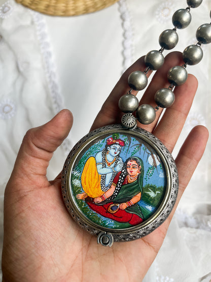 ANAMIKA- Brass With Silver Plating Bangle Locket Radheshyam