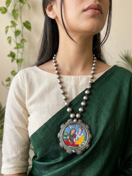 ANAMIKA - Brass With Silver Plating Bangle Locket Shyam Radha